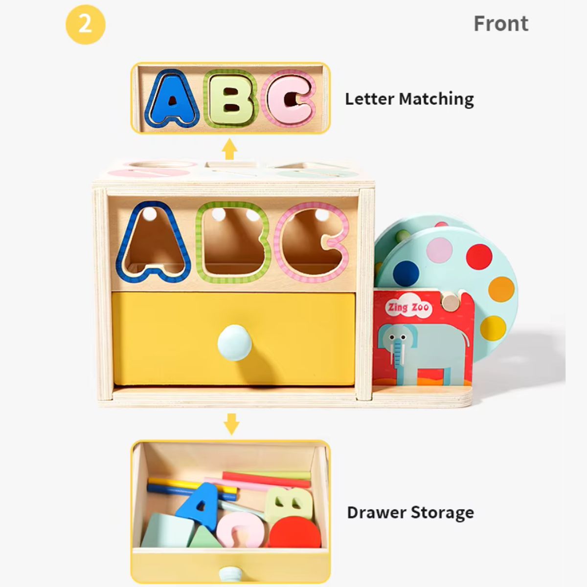 ABC - Caja Sensorial de Madera Juguete Educativo Multifuncional