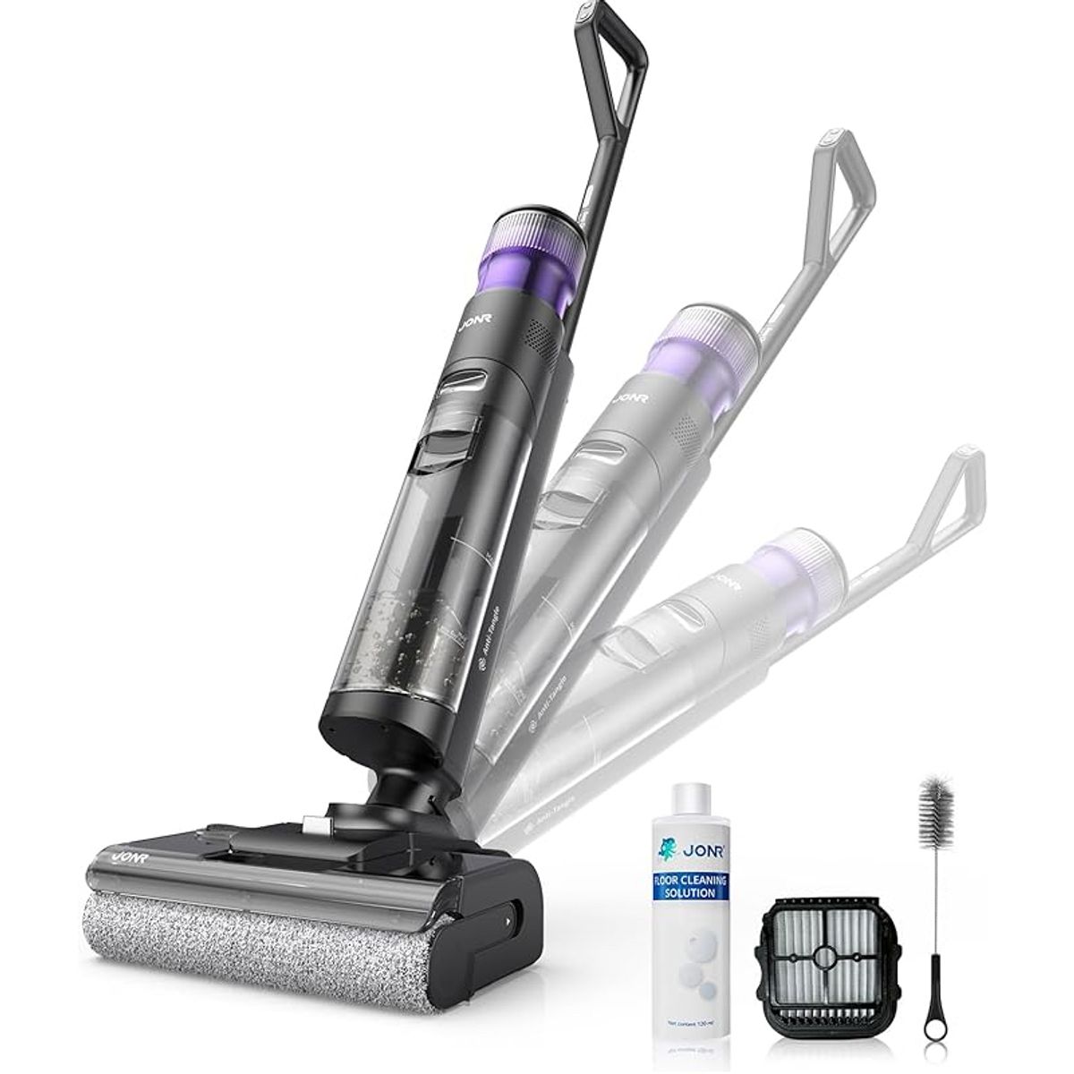 JONR - JONR ED12 Pro Max  Aspiradora inalámbrica en seco y húmedo con diseño plano de 180°