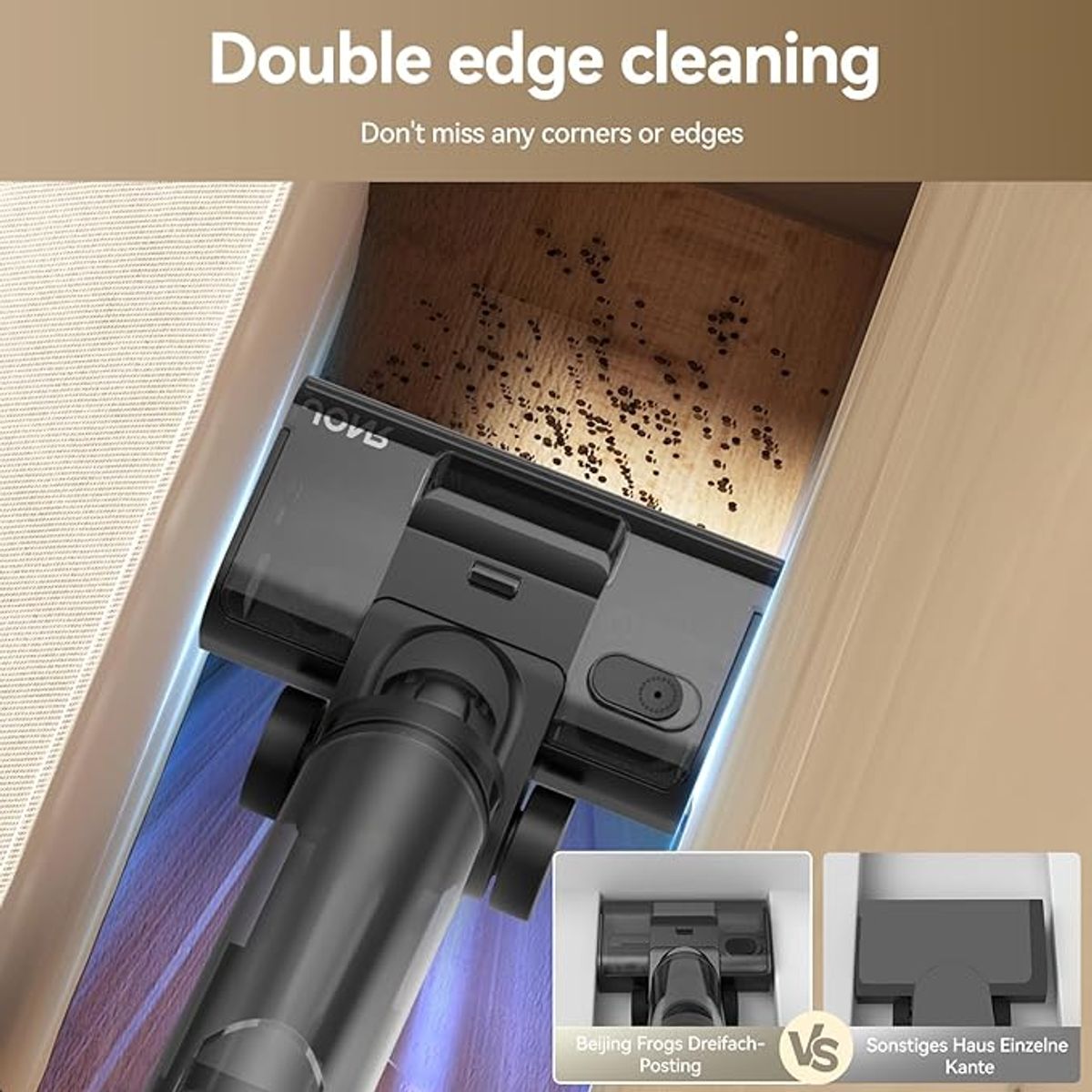 JONR - JONR ED12 Pro Max  Aspiradora inalámbrica en seco y húmedo con diseño plano de 180 grado