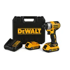 DEWALT - Atornillador de Impacto Inalámbrico 20V MAX Profesional - Kit 2 Baterías Compacto y Potente