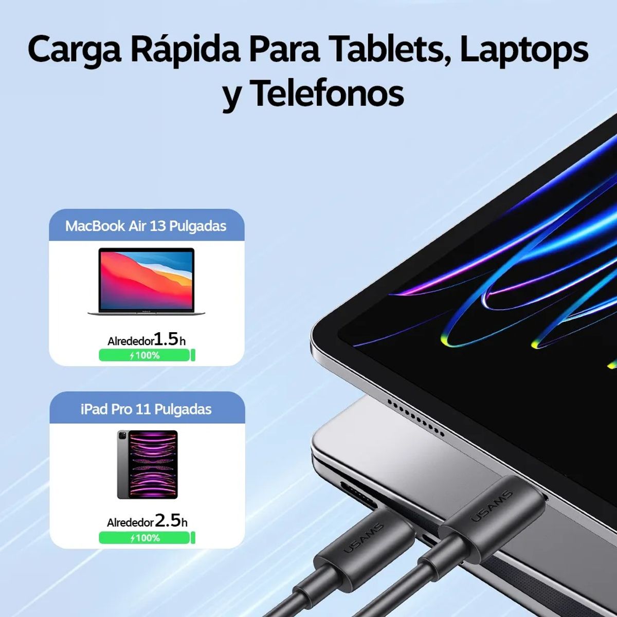 USAMS - Cable Usams USB-C  Datos y Carga Rápida