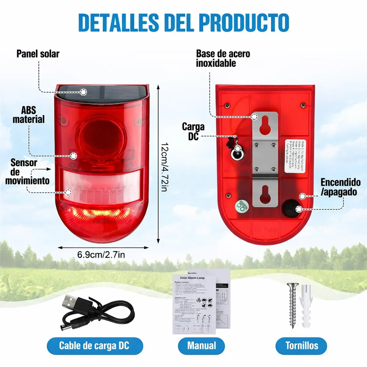 MOVI - Pack 2 Alarmas Solar con Sensor de Movimiento 129 dB