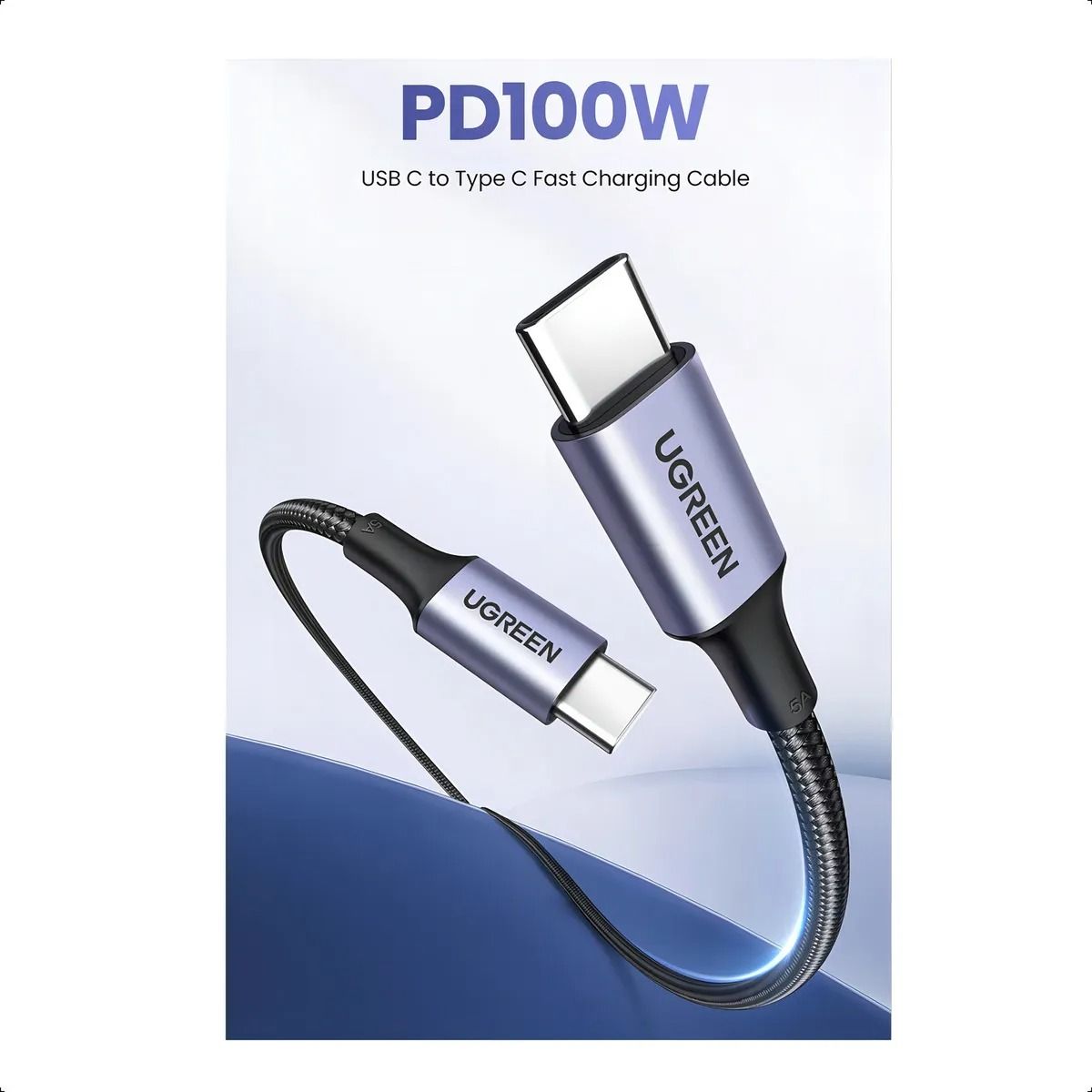 UGREEN - Cable Ugreen USB-C a USB-C 100W 1 m - Carga Rápida PD