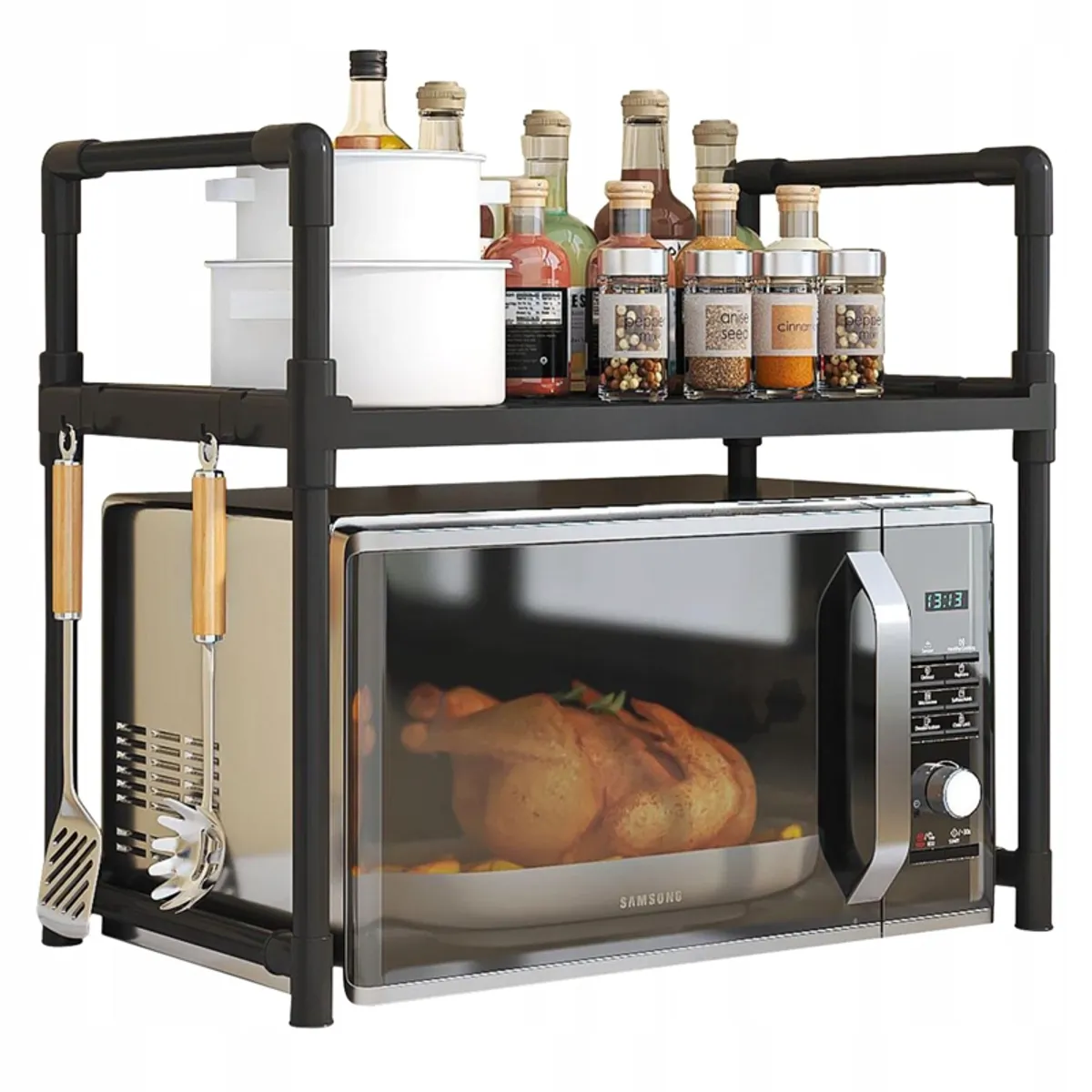 NO LOGO - Rack Estante Organizador De Cocina Para Microondas 2 Niveles