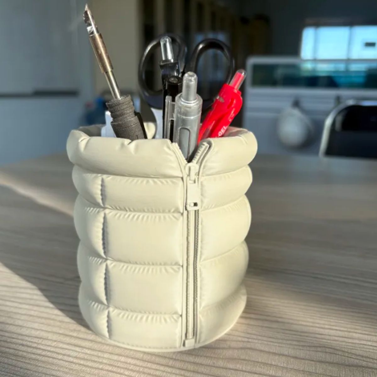 GENERICO - Organizador de escritorio estilo pluma con cremallera
