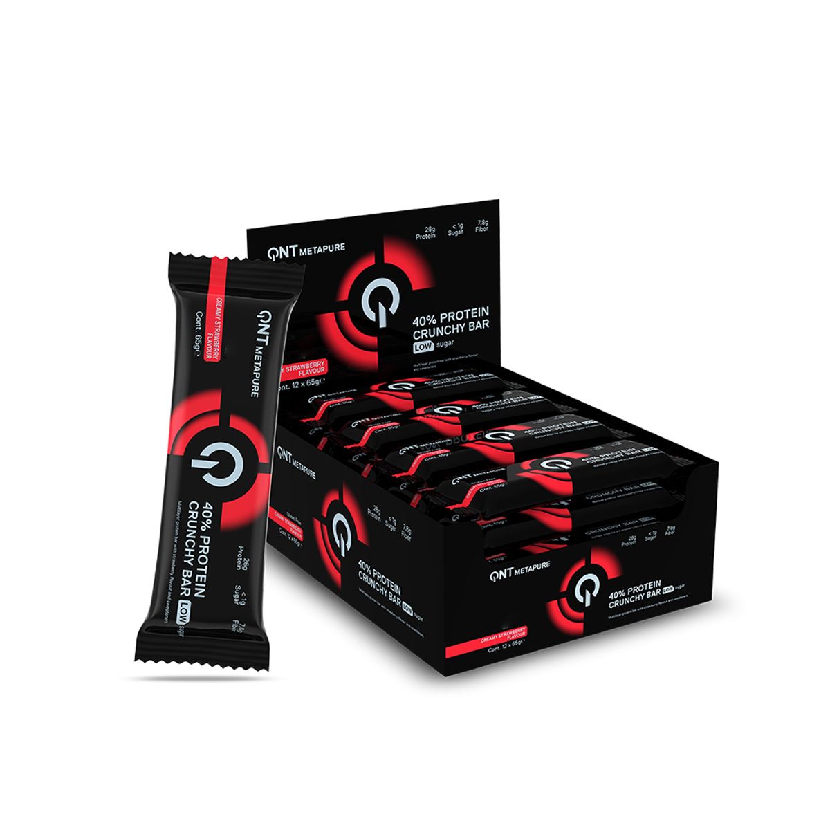 QNT - Barra de proteína QNT - Crunchy Creamy Strawberry 12 unidades