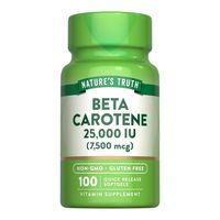 Betacaroteno 25000 UI Natures Truth - Betacarotene 7500 mcg 100 cápsulas