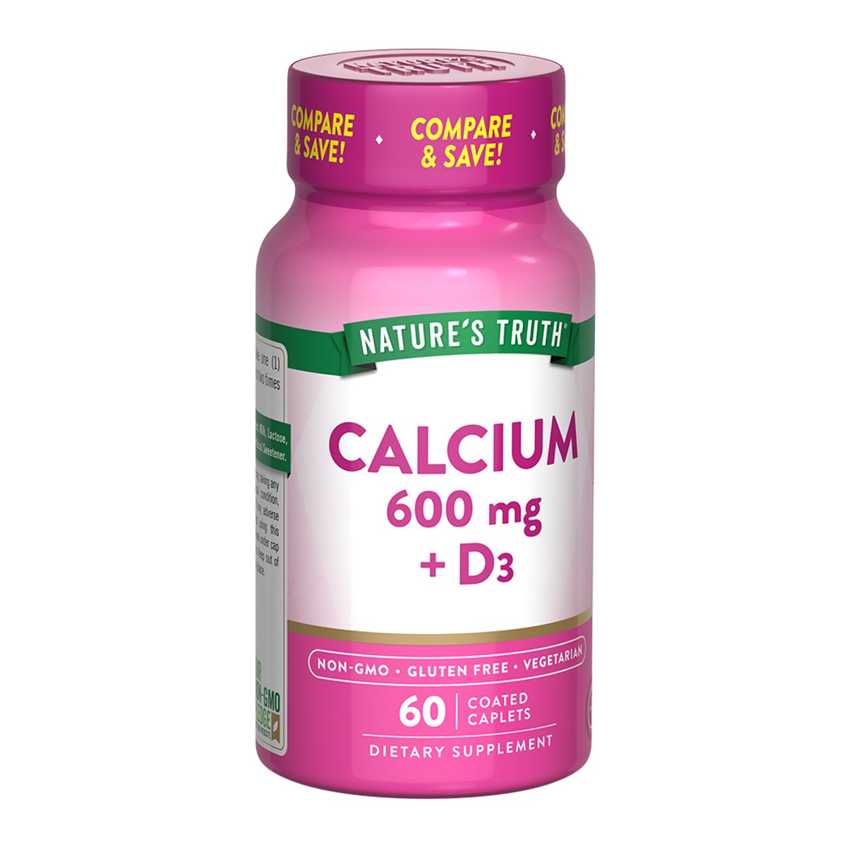 NATURE'S TRUTH - Calcio Natures Truth - Calcium 600 mg con Vitamina D3 60 cápsulas