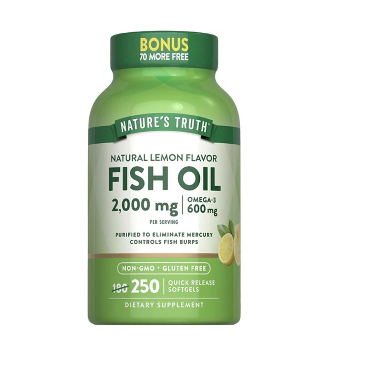 NATURE'S TRUTH - Omega 3 Natures Truth - Fish Oil 2000 mg con esencia de limón 250 cápsulas