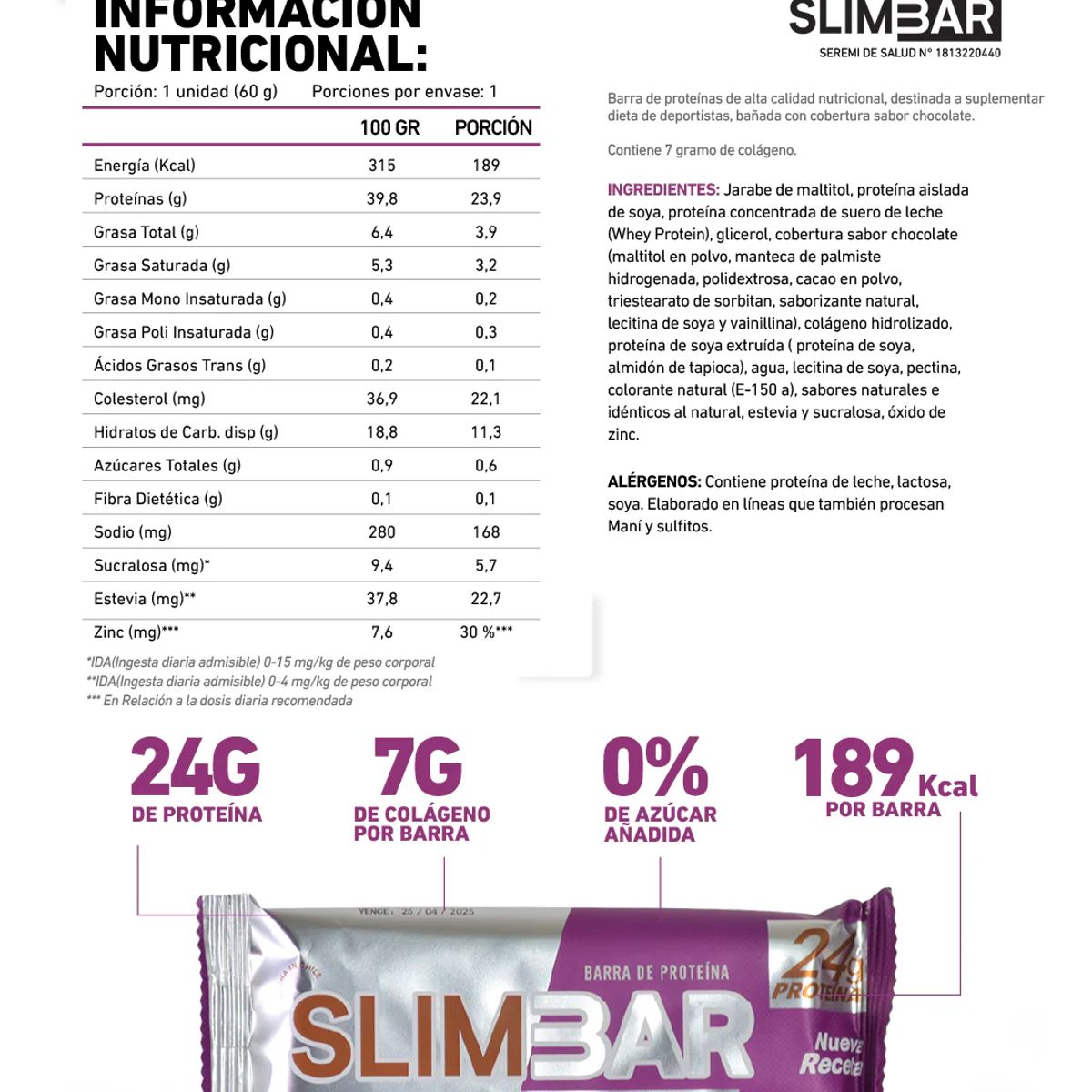 SLIMBAR - Barra de proteina Slimbar - Cookies & Cream 12 unidades
