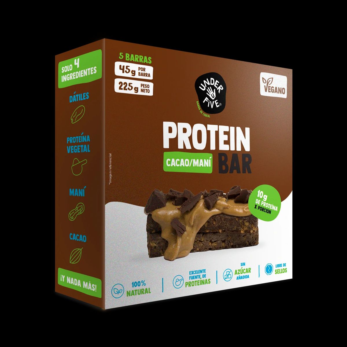 UNDERFIVE - Barra de proteina Underfive - Cacao 5 unidades