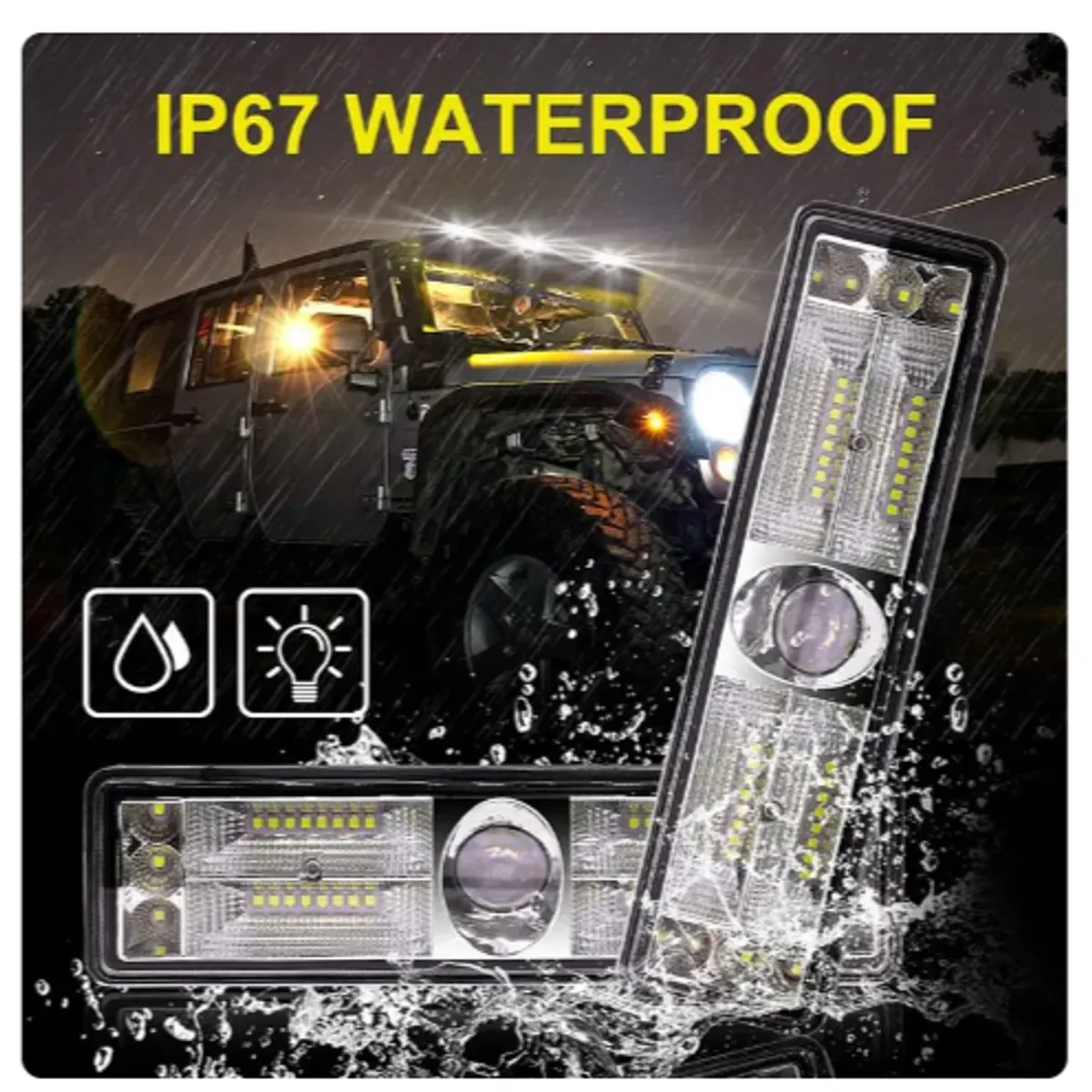 GENERICO - Barra Led Blanca  Neblinero 144w 38 Leds 12v 24v Camion Foco Trabajo