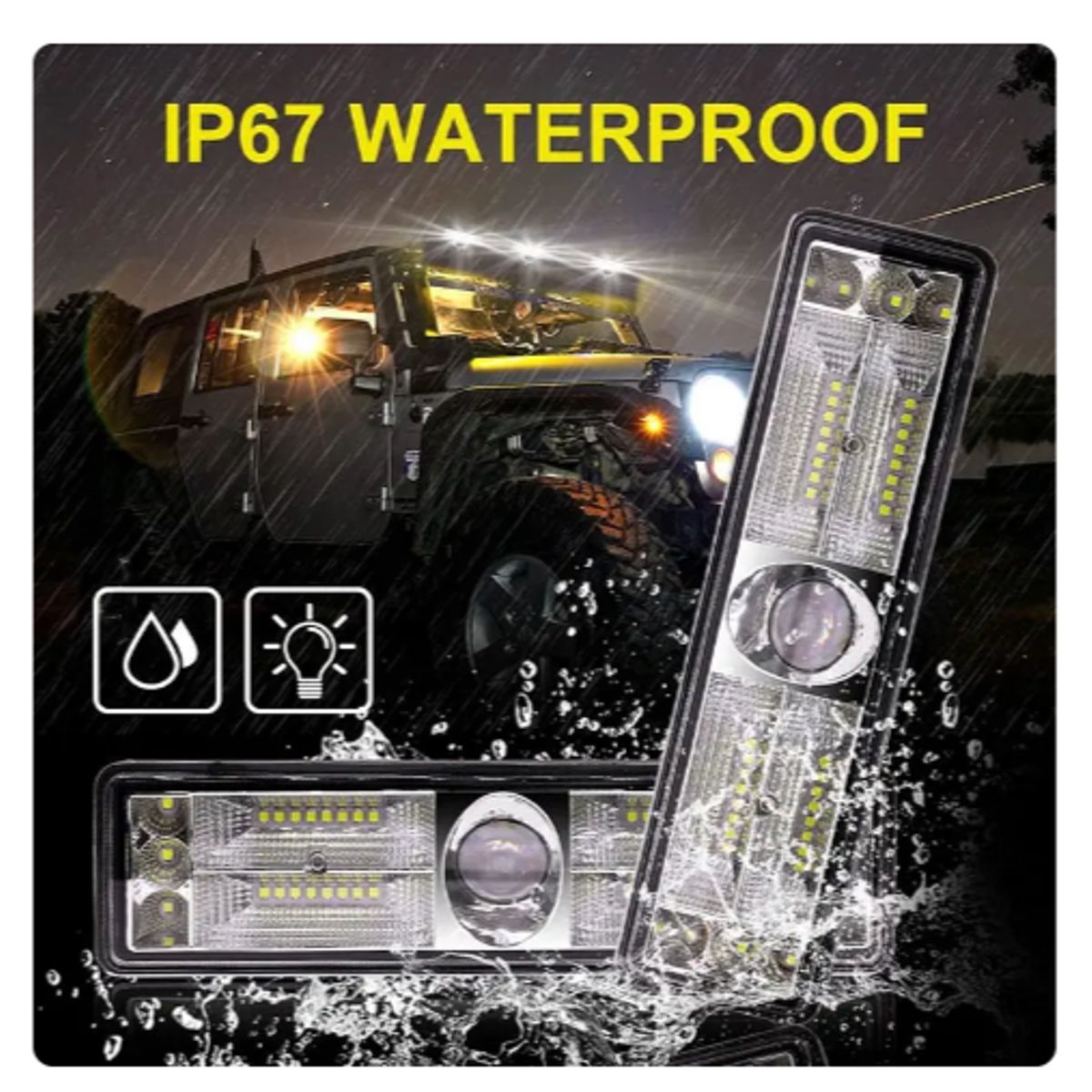 GENERICO - Barra Led Blanca  Neblinero 144w 38 Leds 12v 24v Camion Foco Trabajo