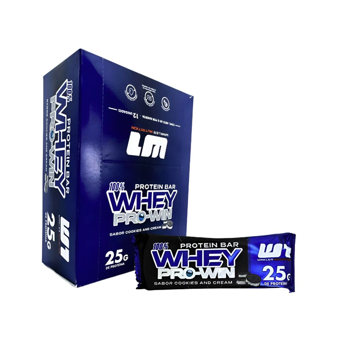 WINKLER NUTRITION - Barra de proteina Winkler Nutrition - Cookies & Cream 12 unidades