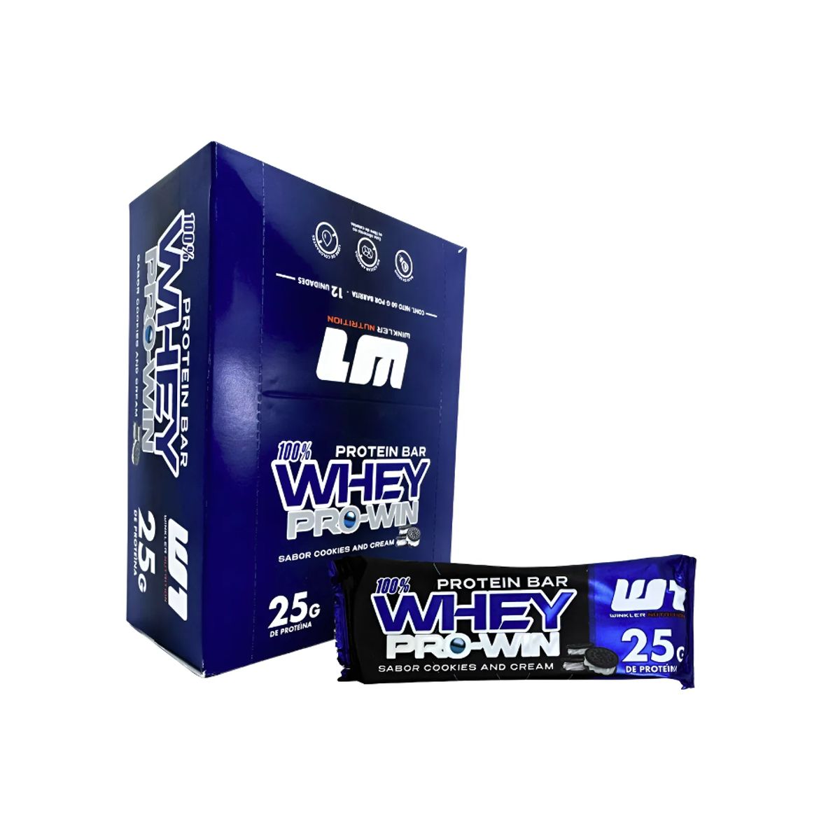 WINKLER NUTRITION - Barra de proteina Winkler Nutrition - Cookies & Cream 12 unidades