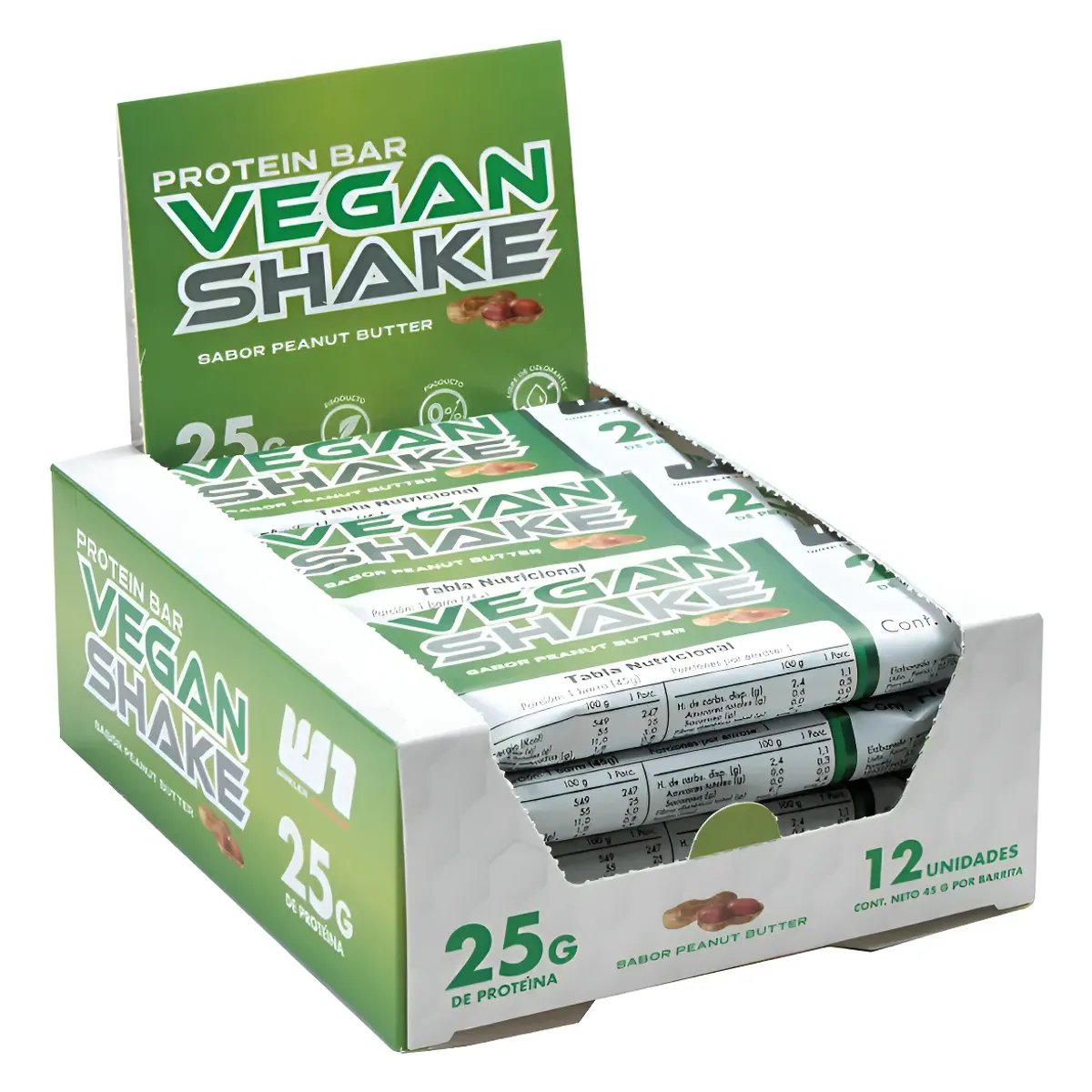 WINKLER NUTRITION - Barra de proteina Winkler Nutrition - Vegan Peanut Butter 12 unidades