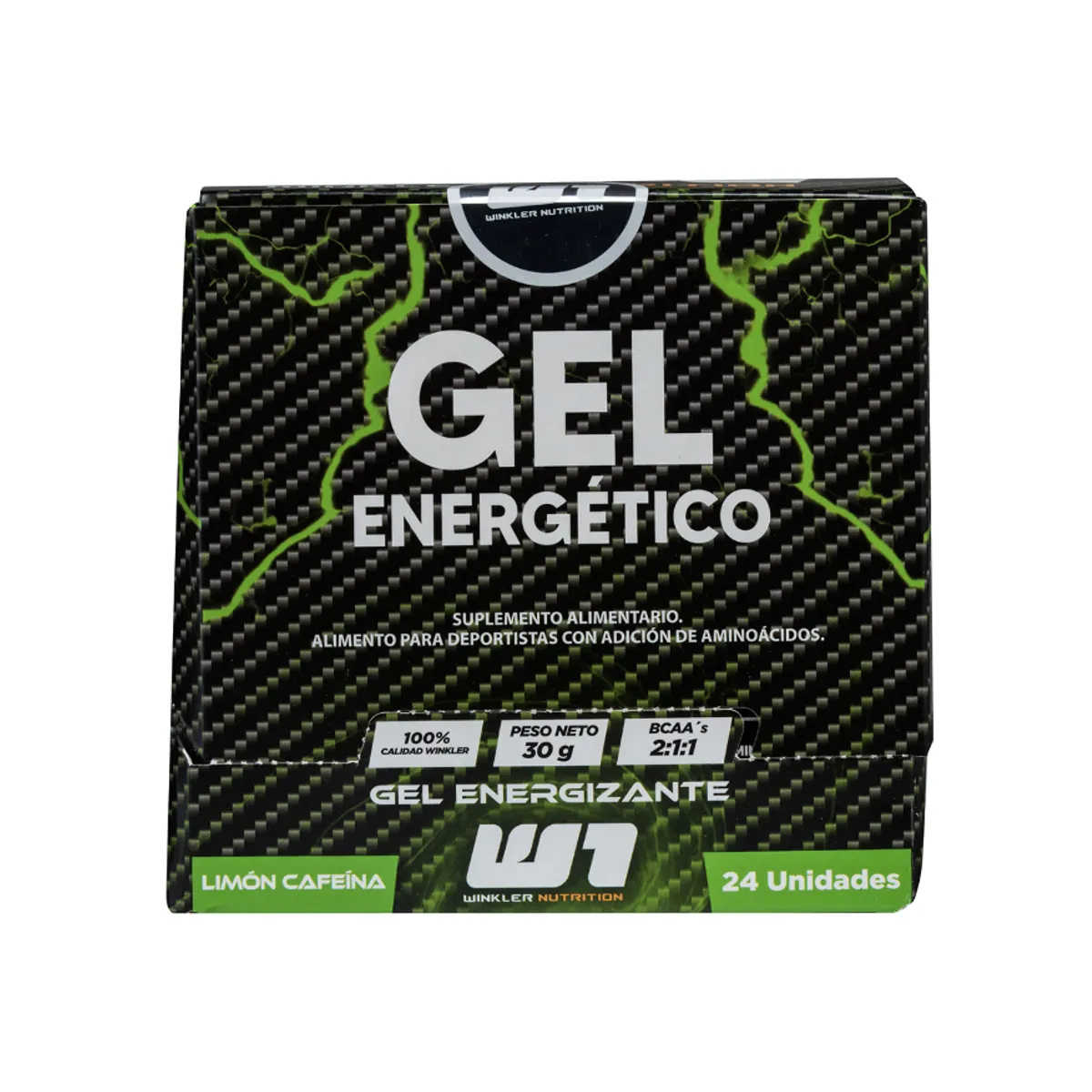 WINKLER NUTRITION - Gel Energético Winkler Nutrition - Limón Cafeína 24 unidades 30ml cu