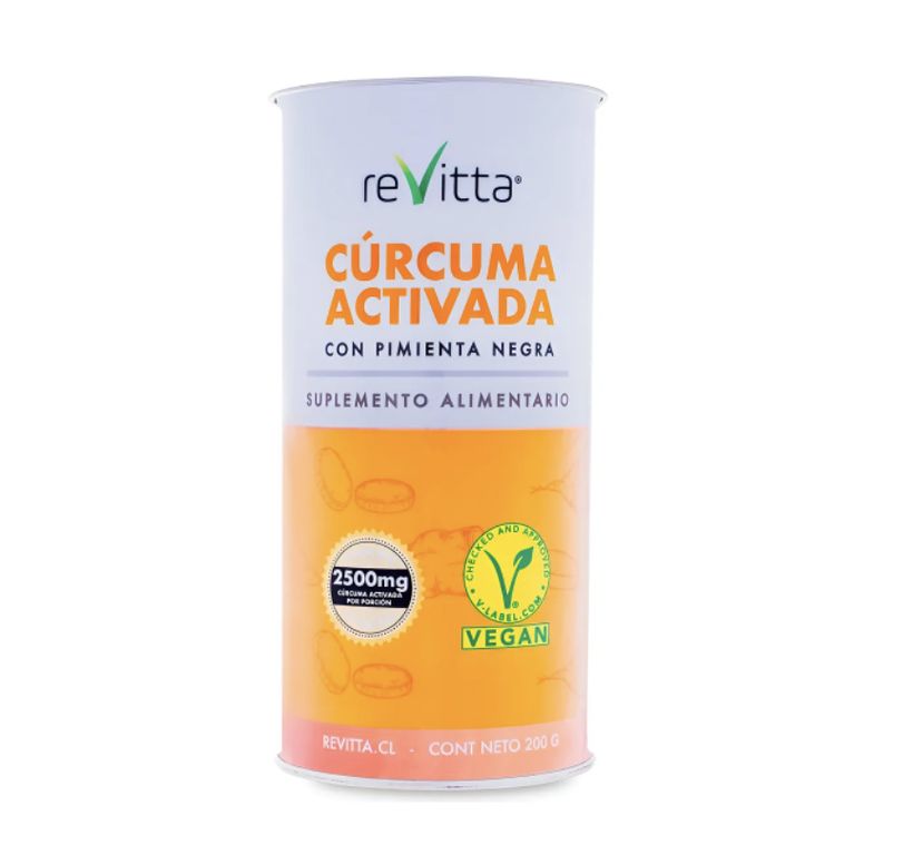 Curcuma Activada Revitta - Curcuma + Pimienta Negra 200 gr 80 servicios