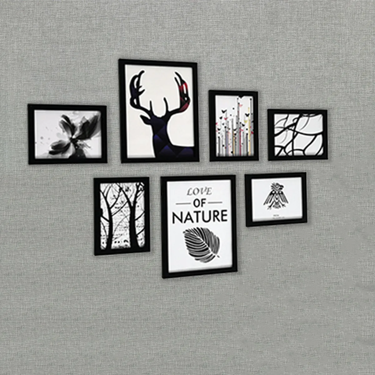 ATURE - Set 7 Marcos De Fotos Decoración De Sala Sin Perforar