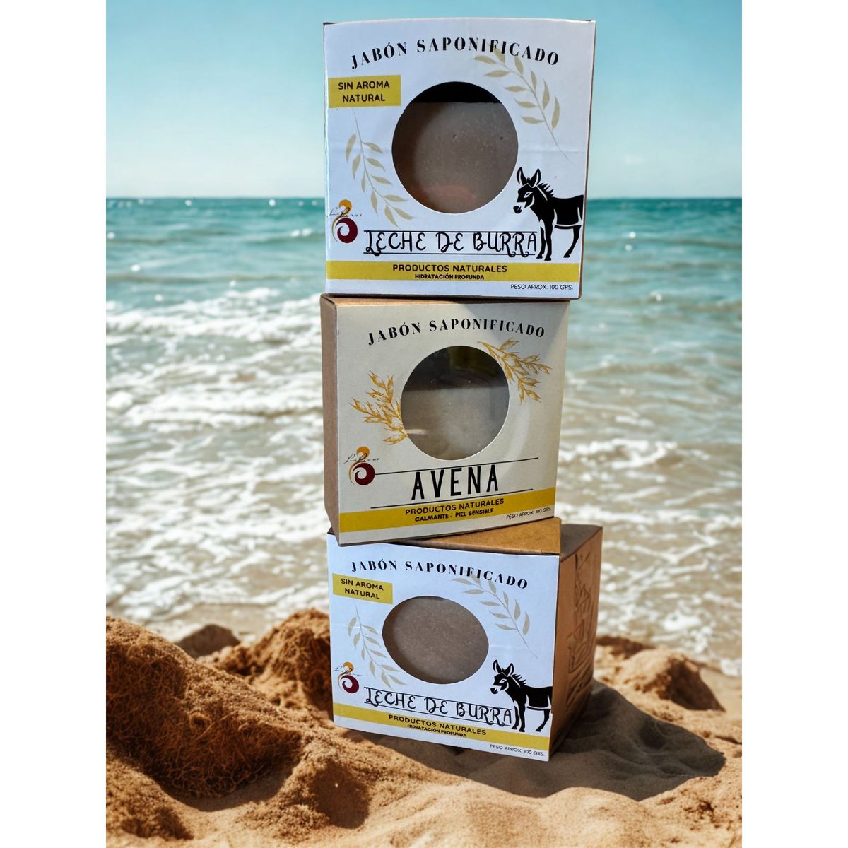 GENERICO - PACK 3 JABONES ARTESANALES LECHE DE BURRA Y AVENA NATURALES HIDRATANTES
