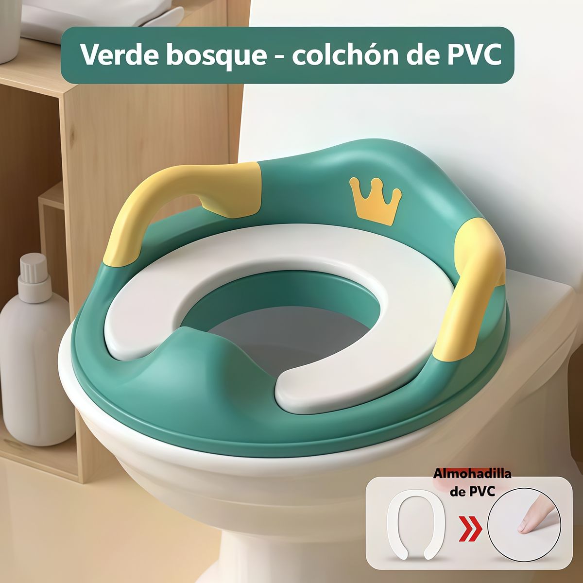 OASIS - Tapa Baño Niño Adaptador Asiento Wc Acolchado Con Manijas