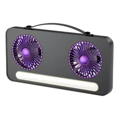 NO LOGO - Ventilador Doble Cabezal Mesa Pared Portátil Con Luz