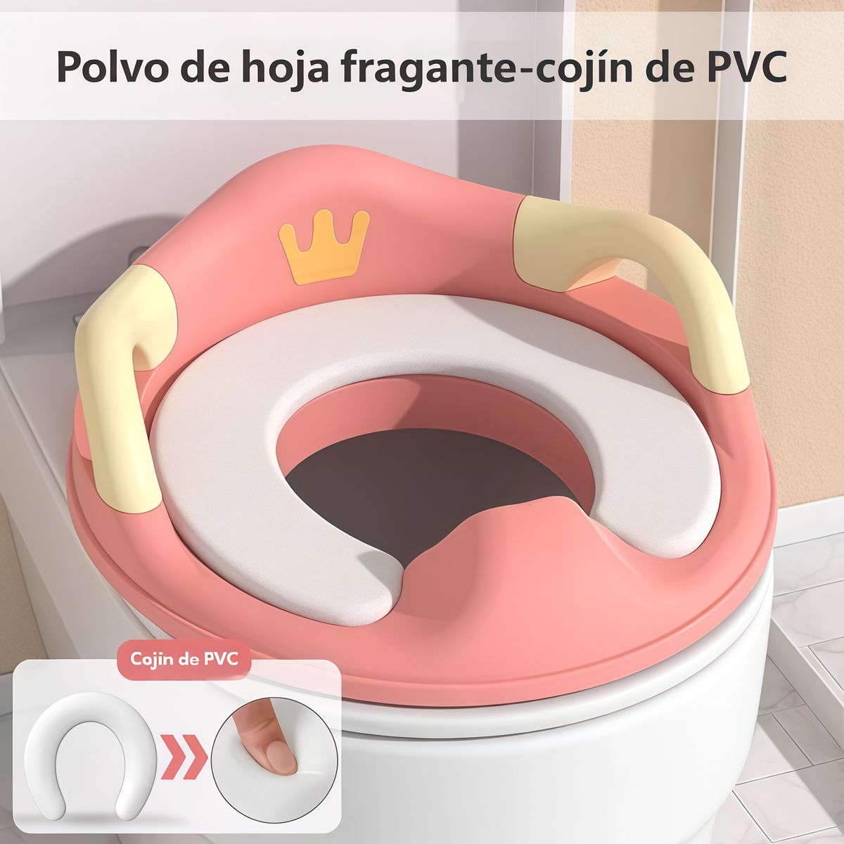 OASIS - Tapa Baño Niño Adaptador Asiento Wc Acolchado Con Manijas