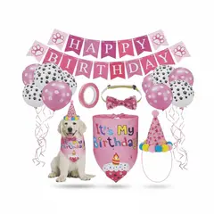 GENERICO - Set De Cumpleaños Para Mascota Fiesta Decorativo Perro Gato
