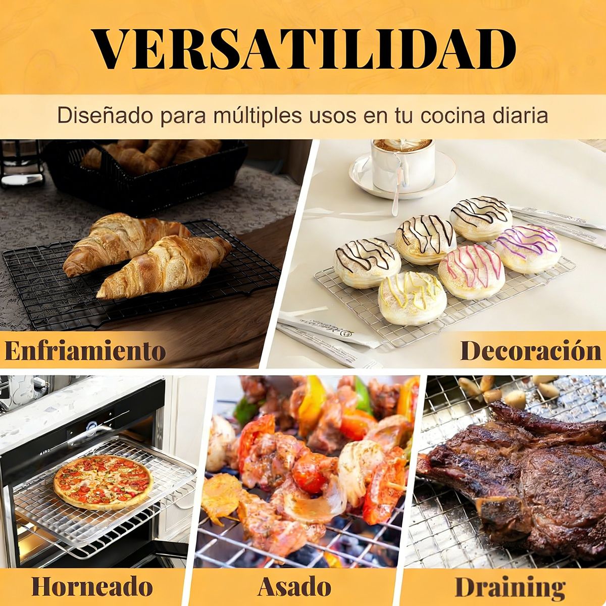 GENERICO - X2 Rejilla De Refrigeracion Pasteleria Cocina Rejilla Horno
