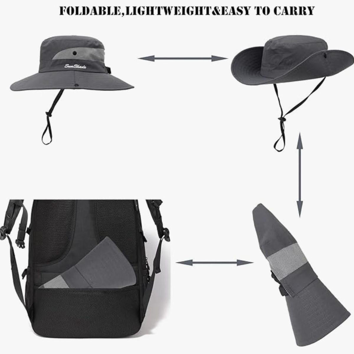 ATURE - Sombreros De Pesca De Sol Gorra De Boonía Ligera Unisexo