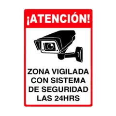 GENERICO - Señal De Cámara De Seguridad Hogar Oficina Tienda 30x20cm