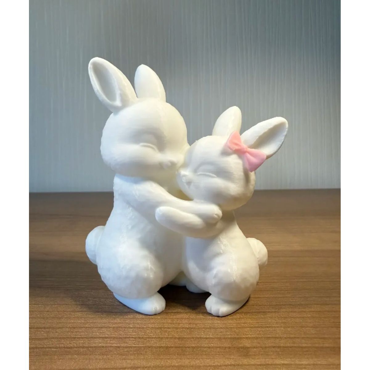 GENERICO - Figura decorativa - Conejos tiernos abrazándose