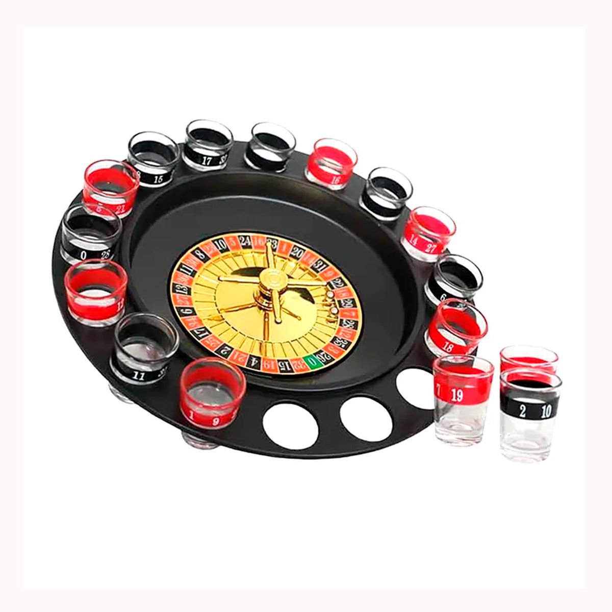 GENERICO - Juego de ruleta casino de shots cortitos alcohol  y chupitos