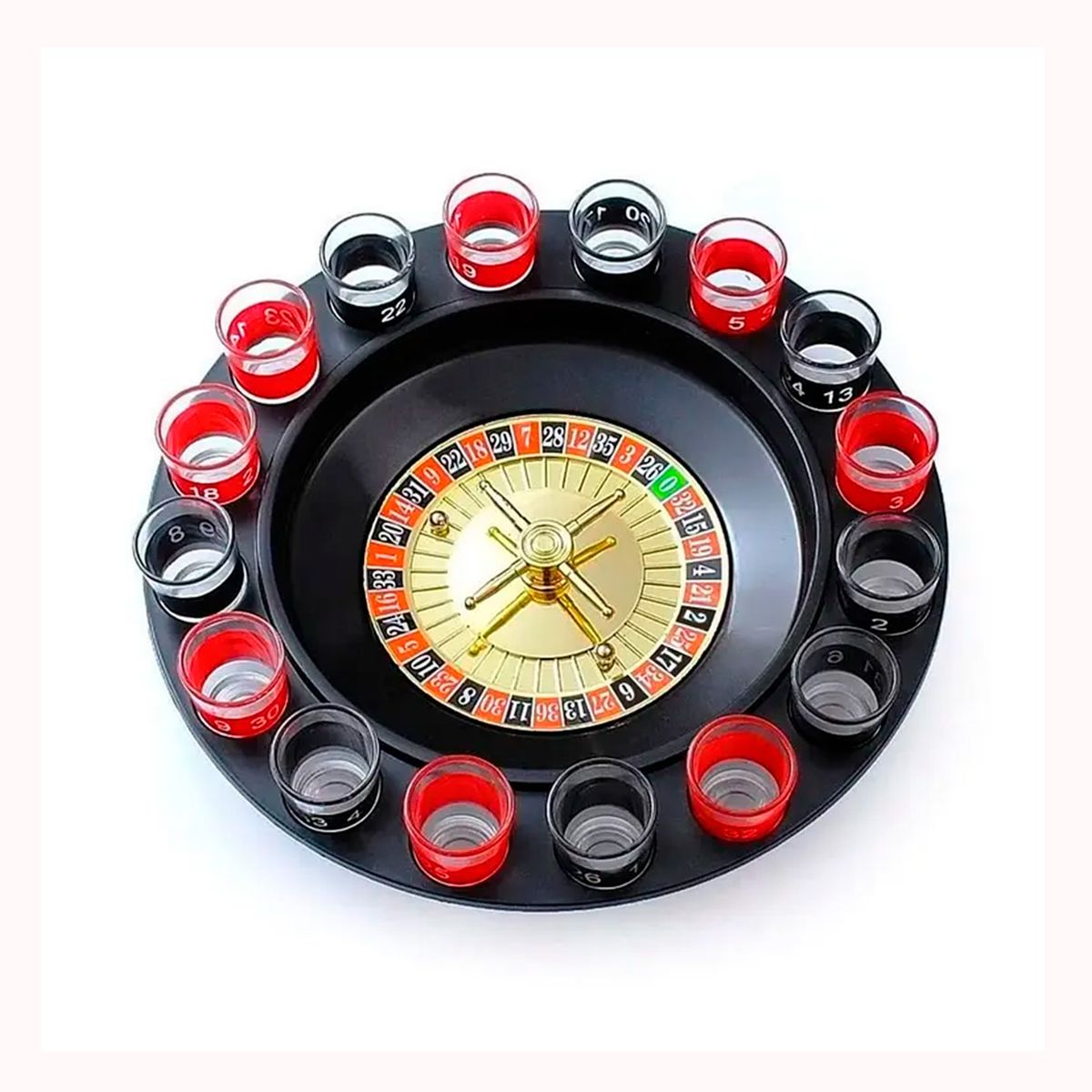 GENERICO - Juego de ruleta casino de shots cortitos alcohol  y chupitos