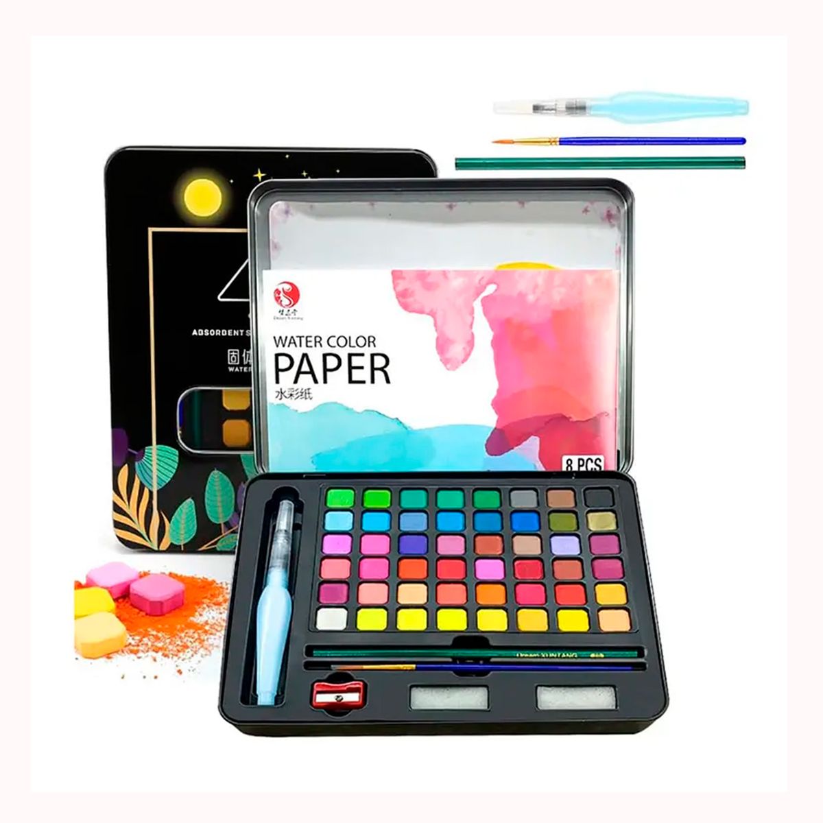 GENERICO - Kit acuarelas profesionales pintura acuarela 48 Colores