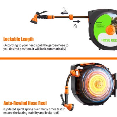 Imagen 2 del producto Manguera Carrete Retráctil Extensible Con Soporte 23 Metros