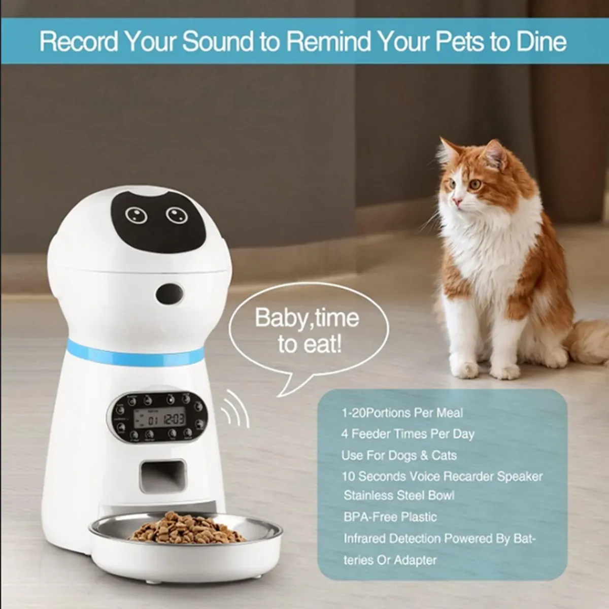 GENERICO - Comedero Automatico Robot Para Perros Y Gatos Dispensador Alimentos