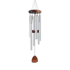 DANWEILE - Campana de viento de tubo de aluminio Retro colgante de metal para decoración del hogar Plata