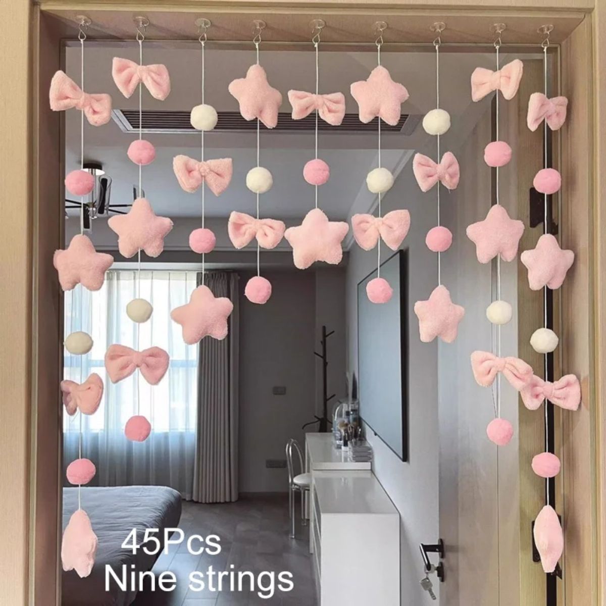 DANWEILE - Cortina de puerta con nudo de mariposa decoración de cortina para puerta de dormitorio