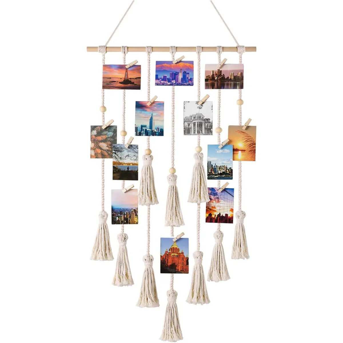 DANWEILE - Estante para fotos colgante de estilo bohemio para el hogar
