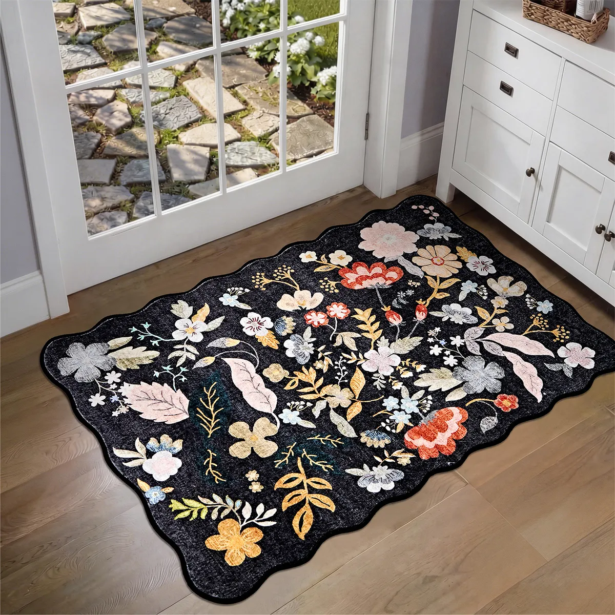 SLOWTON - Alfombra Tapete Boho Vintage Lavable Antideslizante 60x90 Cm
