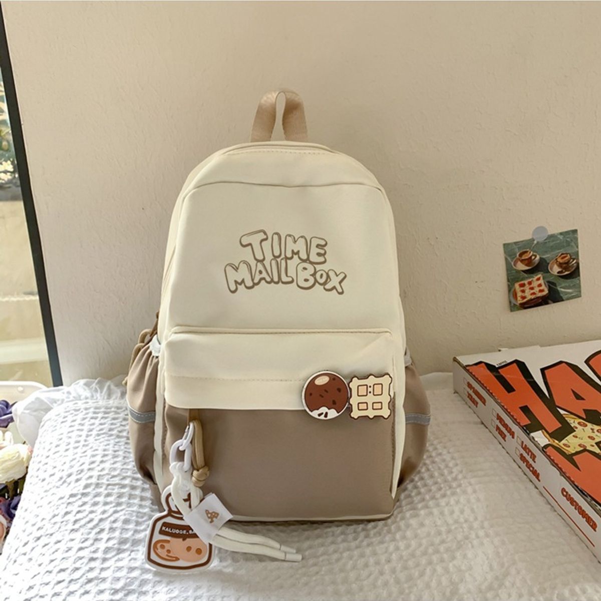 TIOZONEY - Mochila para estudiantes-Marrón