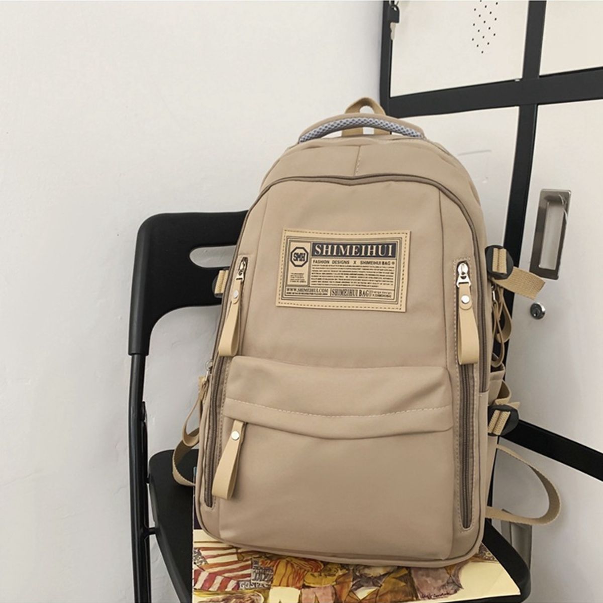 TIOZONEY - Mochila de gran capacidad-Marrón