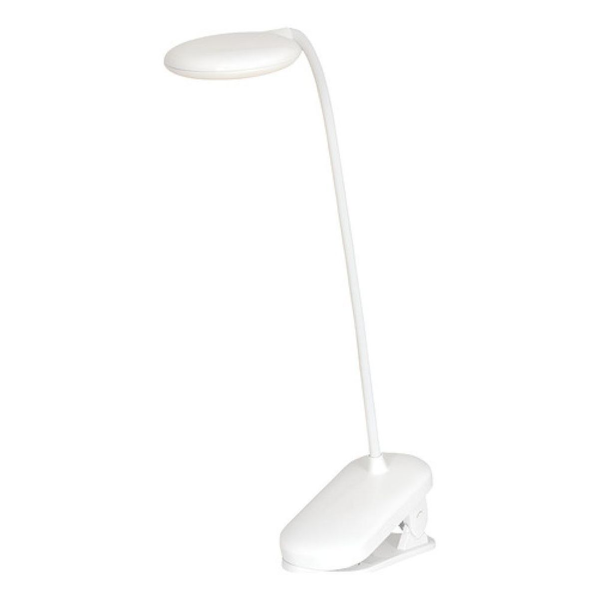 DRL LIGHTING - Lámpara Mesa-escritorio Recargable Clip 3 Tonos Luz Sensor Blanco Blanco