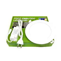 DRL - Panel Led Foco Empotrado Redondo 12w Profesional Cenchufe - Blanco