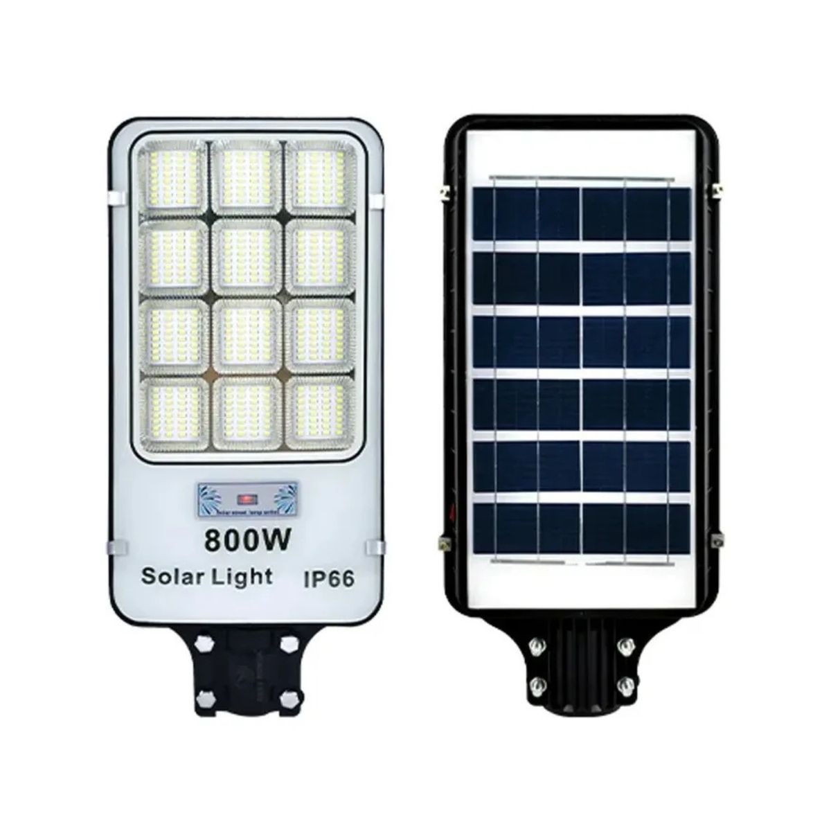 GENERICO - Foco 800w Solar Led Control Remoto Panel Exterior Ip66 Negro Blanco Frío