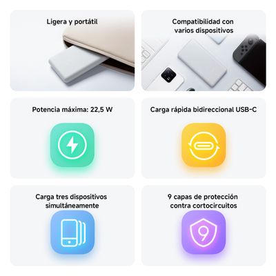 Imagen 2 del producto Power Bank 10000mAh Lite Gris claro 10000mAh