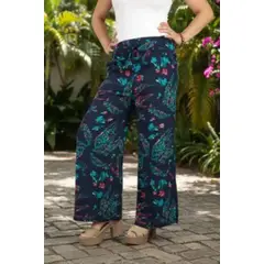 LOOK SHOP - Pantalón Palazzo Mujer. Algodón Estampado. Primavera. 734