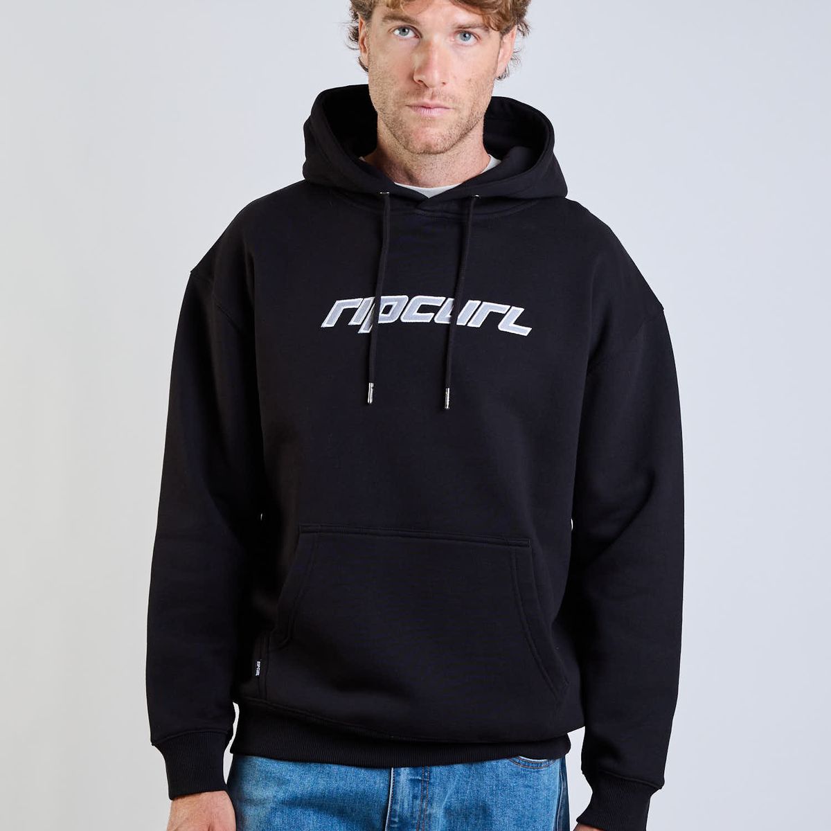 RIP CURL - Poleron Canguro Tribal Negro Hombre Rip Curl