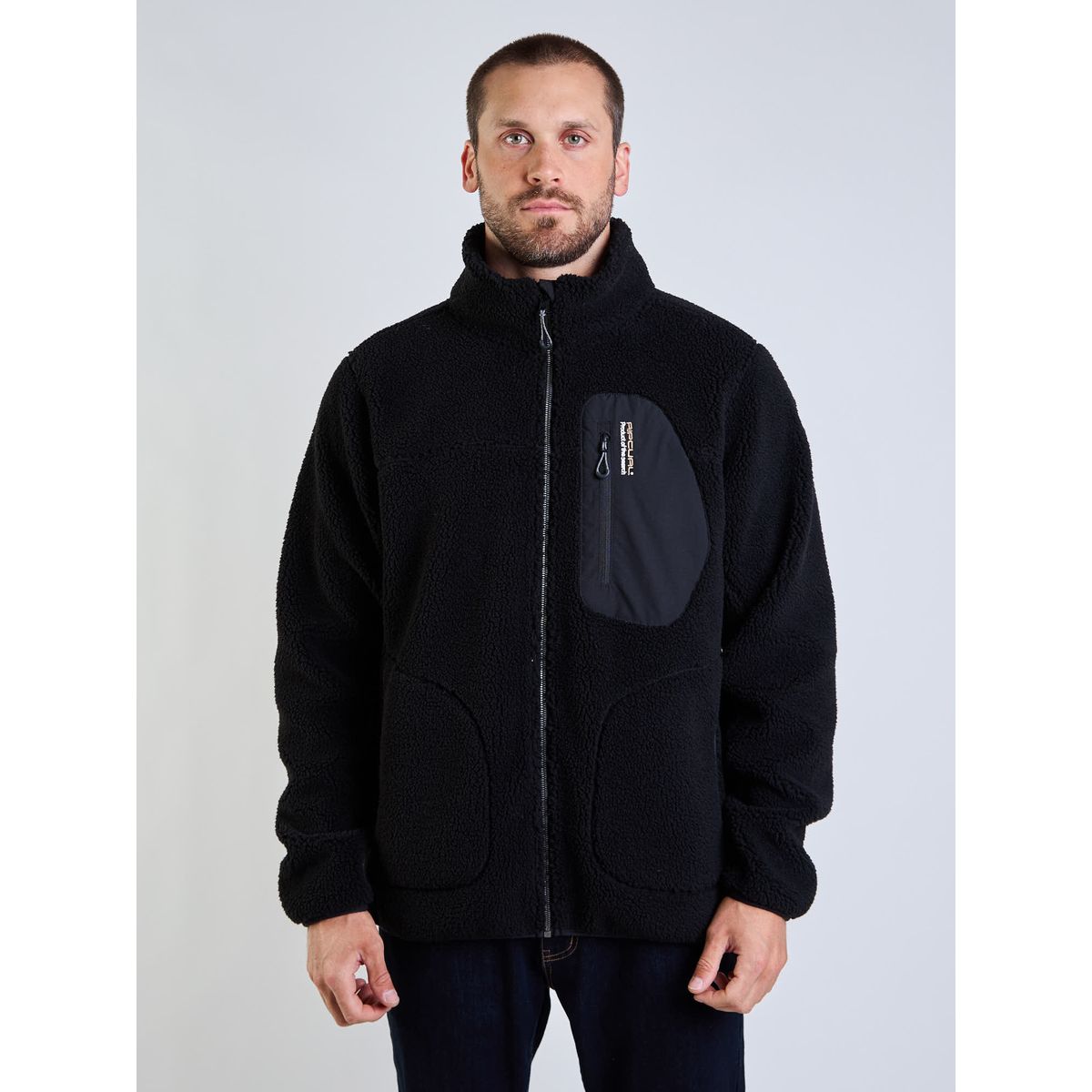 RIP CURL - Poleron Bonded Costal Negro Hombre Rip Curl